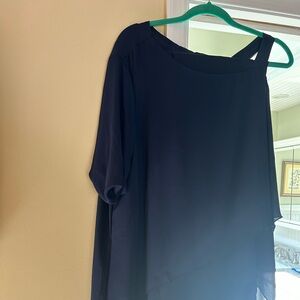 Elegant Navy Blue Women's Top with Matching Pants